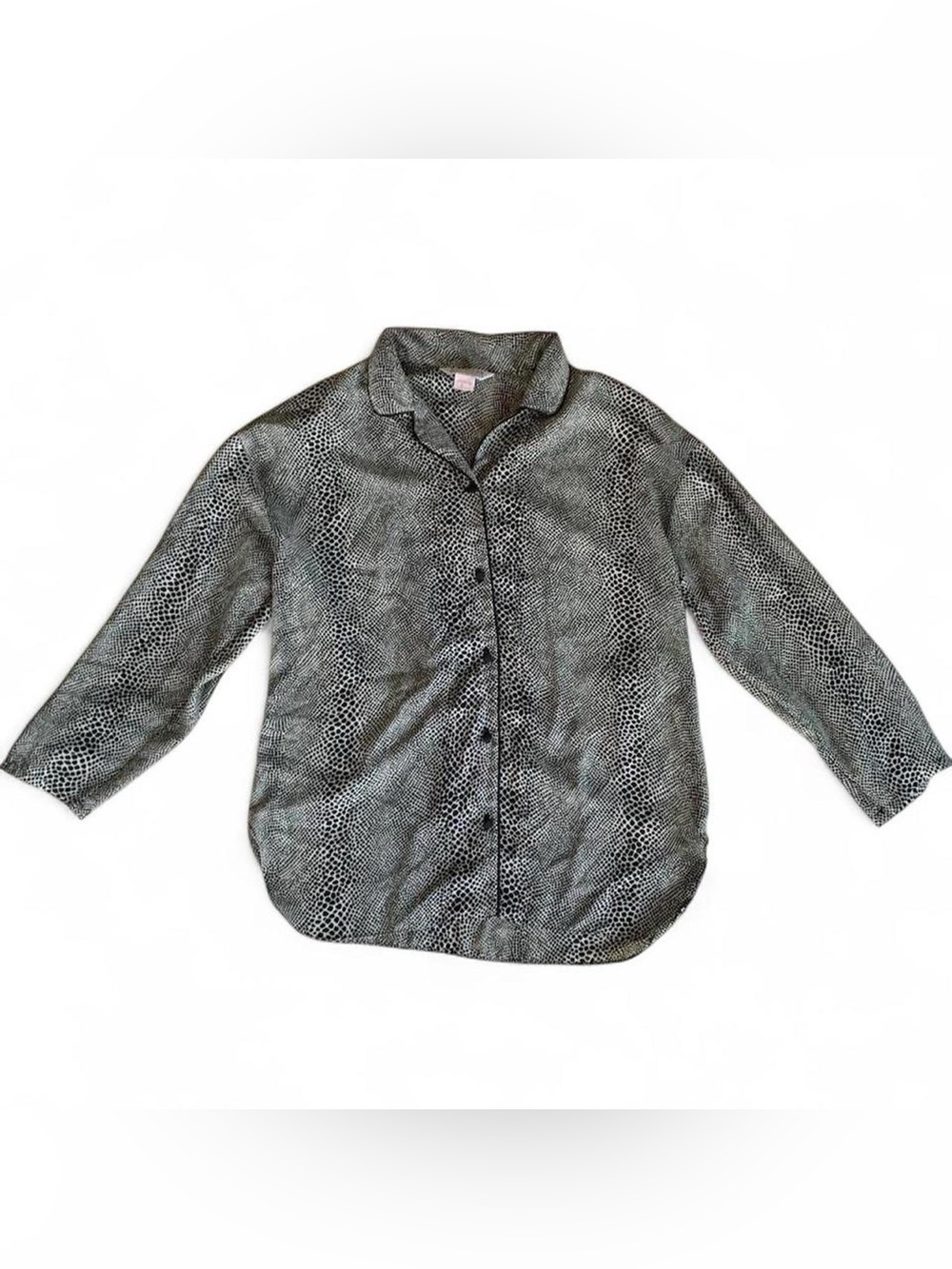 Jean Christophe Clasilk Vintage Patterned Animal Print Button Down Blouse Size M